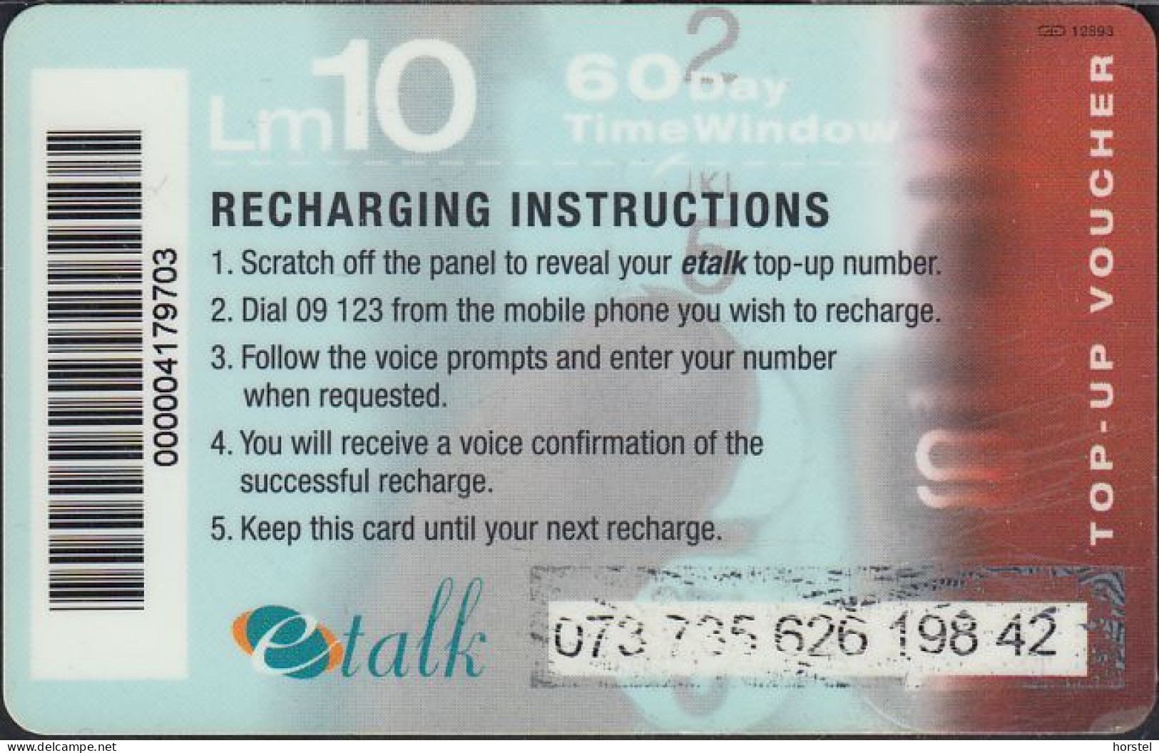 Malta - Vodafone - VC-03 - Mobil Refill - Etalk Blue - Lm10 - Malte