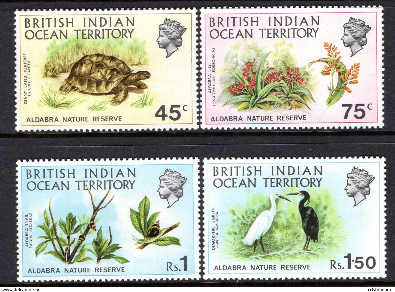 British Indian Ocean Territory, BIOT 1971 Aldabra Nature Reserve Set HM (SG 36-39) - Brits Indische Oceaanterritorium