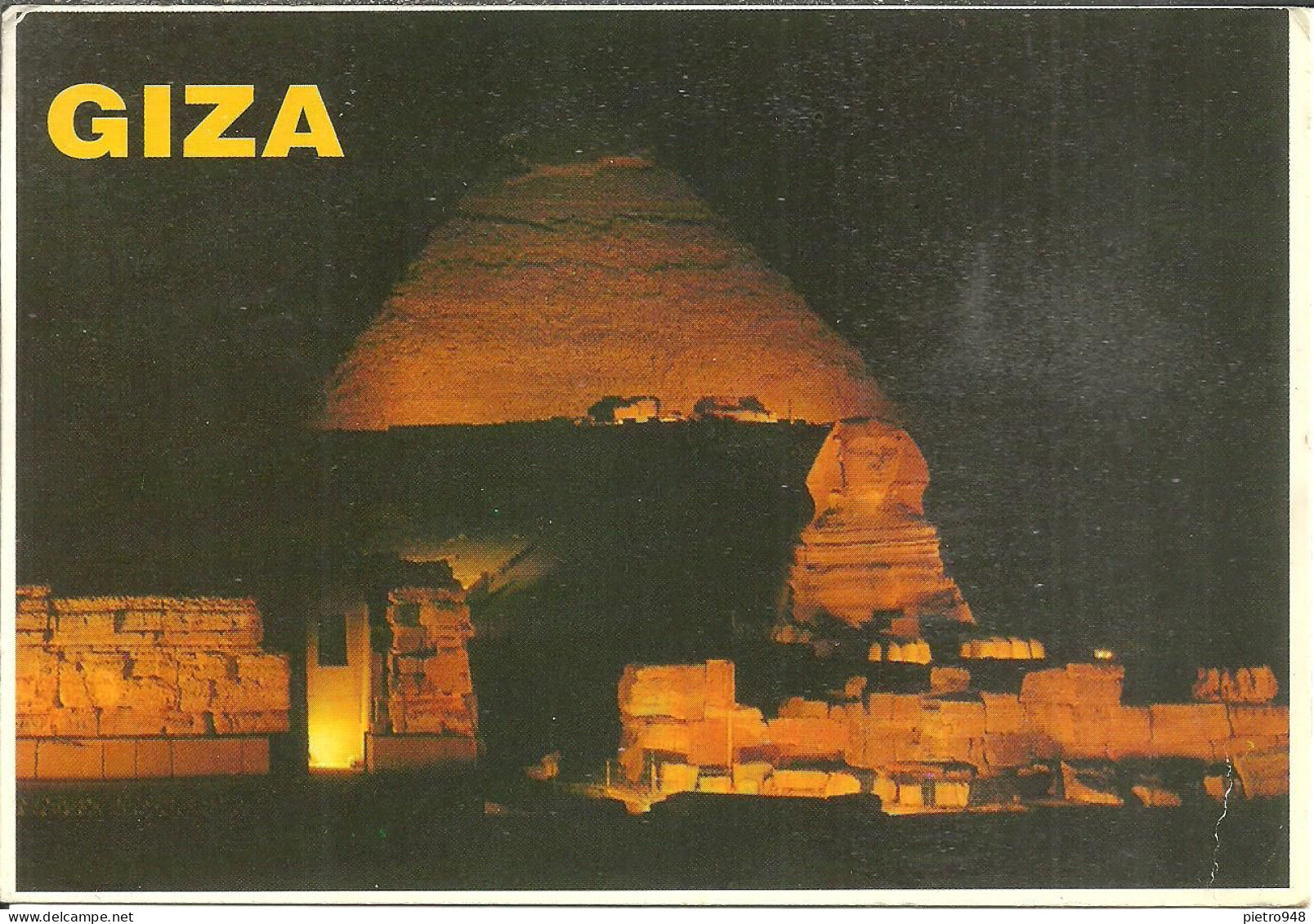 Giza (Egitto, Egypt) The Great Sphinx And Pyramids By Night, Sfinge E Piramidi, Notturno, La Nuit - Sphinx