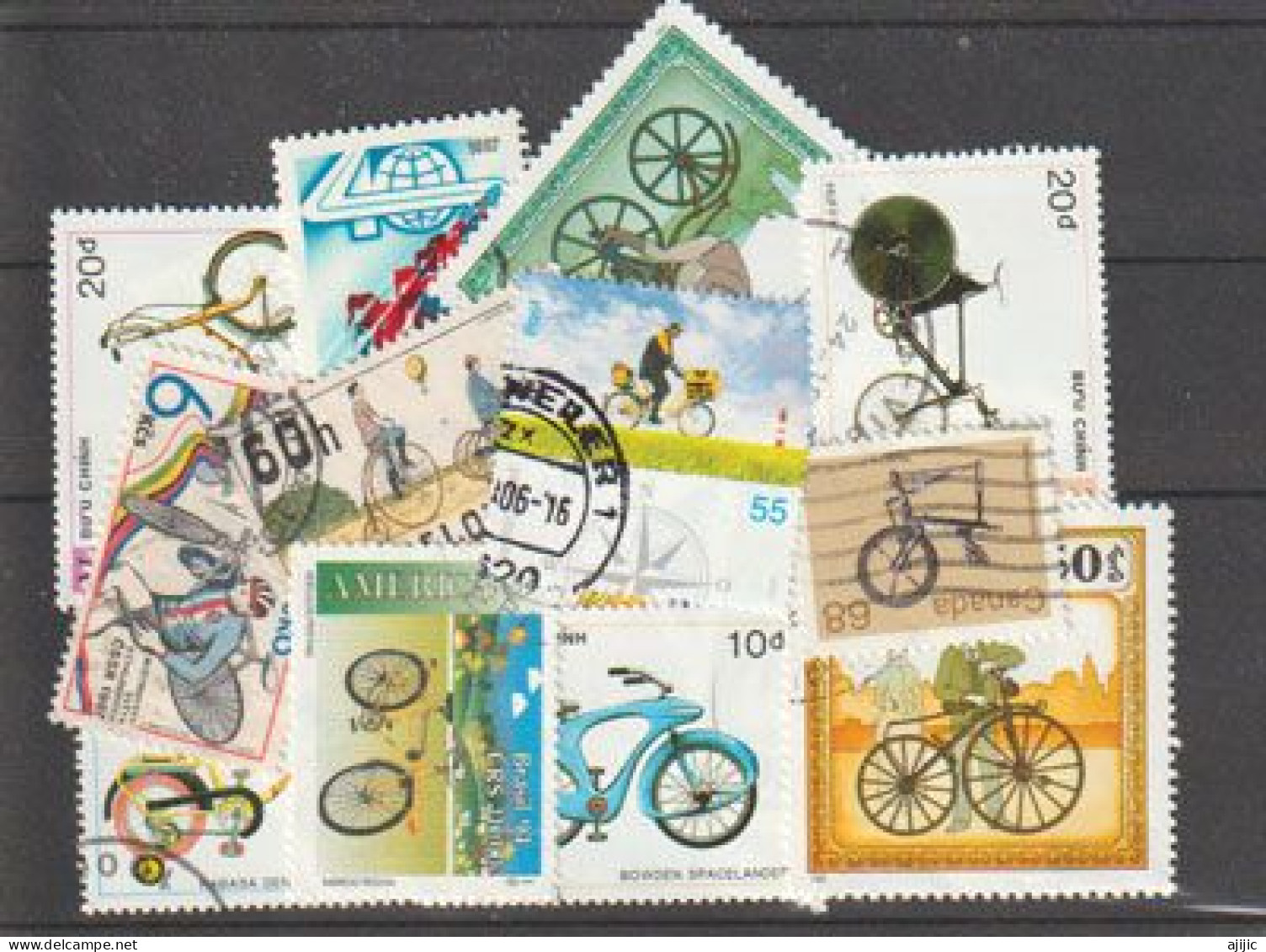 Histoire Du Vélo.  Beau Lot De 20 Timbres Oblitérés, Tous Differents, 1 ère Qualité # 1 - Ciclismo