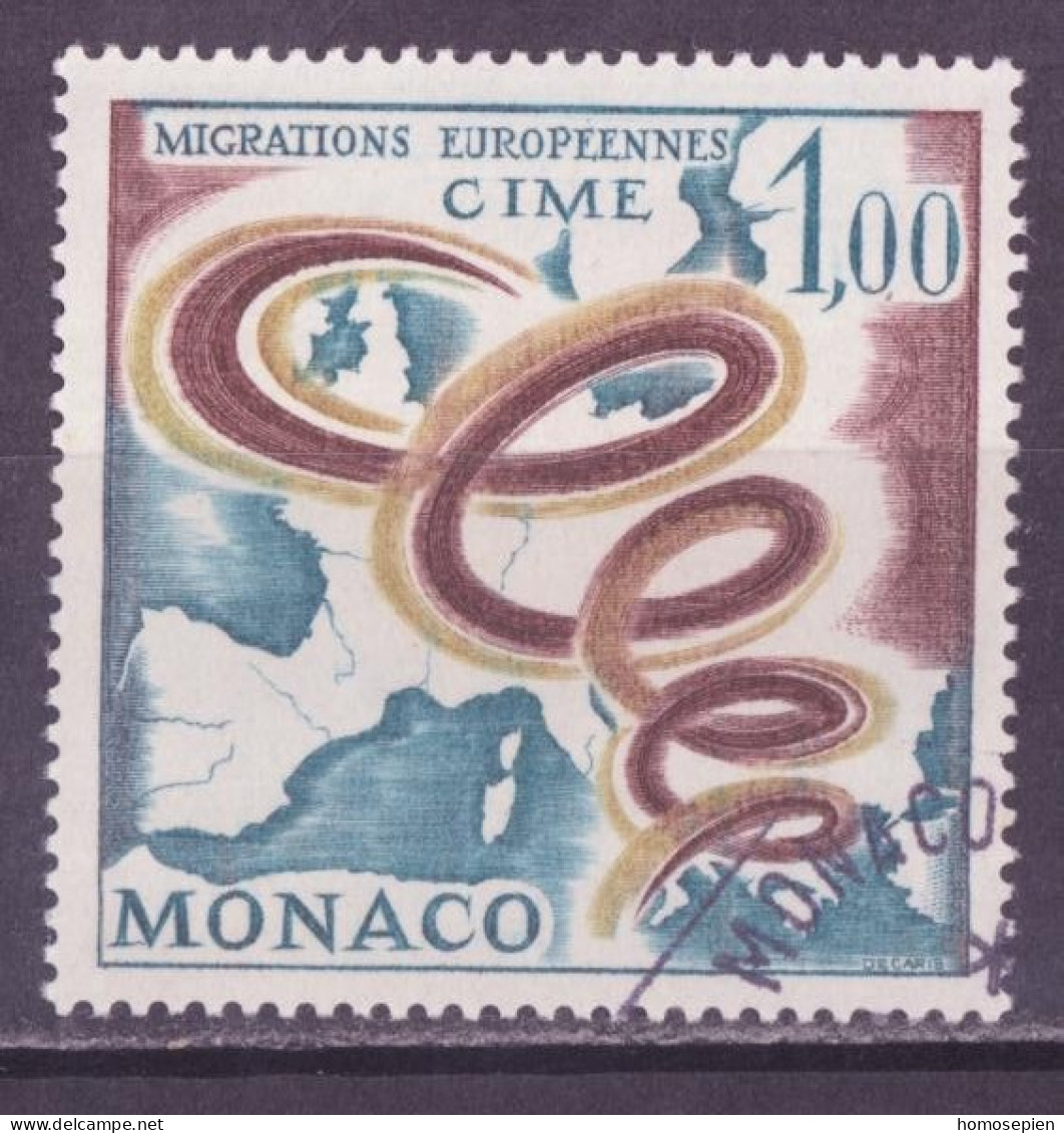 Monaco 1967 Y&T N°728 - Michel N°868 (o) - 1f Comité Pour Les Migrations Européennes - Oblitérés