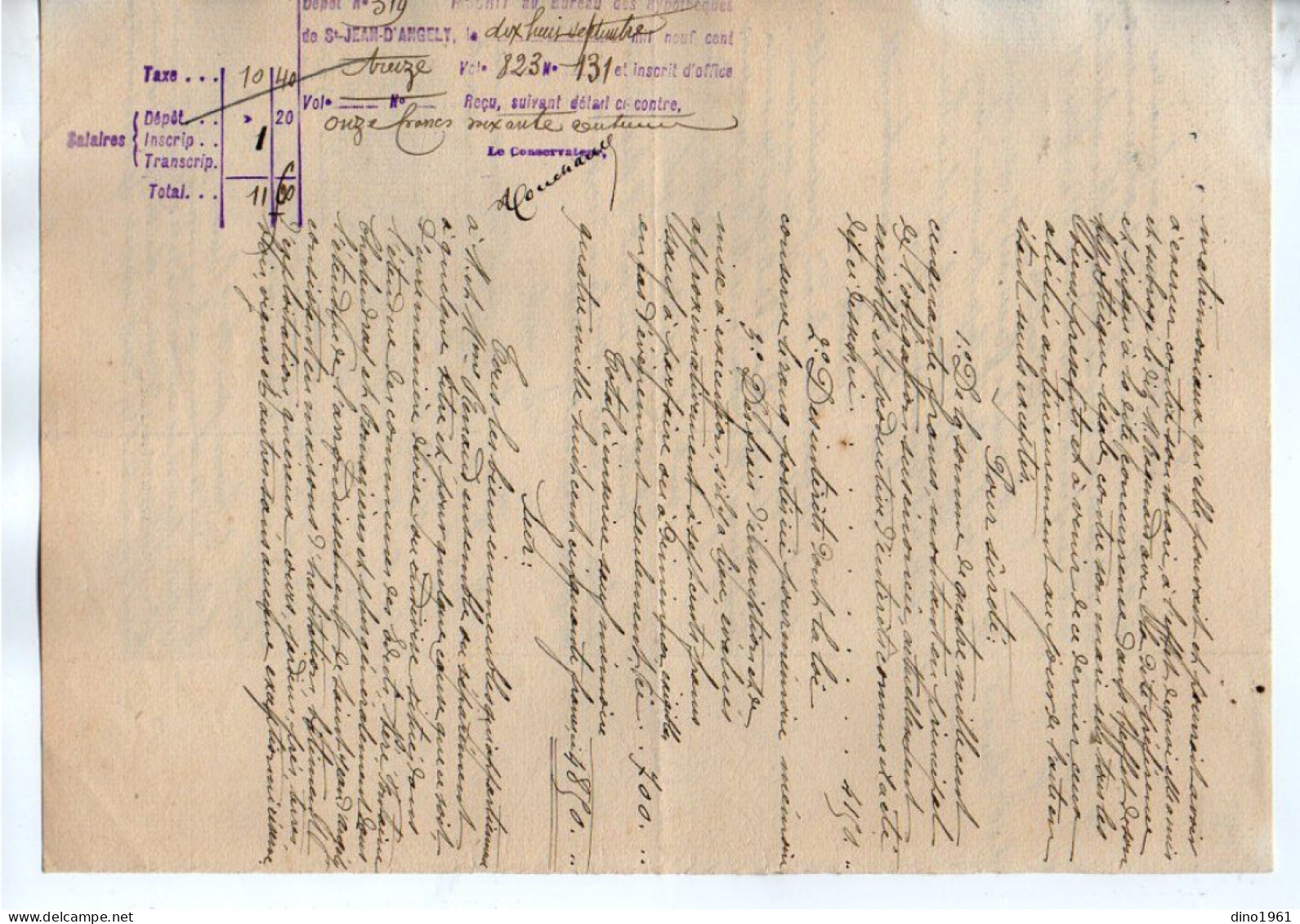 VP22.732 - SAINT JEAN D'ANGELY - Acte De 1913 - M. RAQUARD à MATHA Contre Mme & M. RENAUD à LES EDUTS - Manuscripts