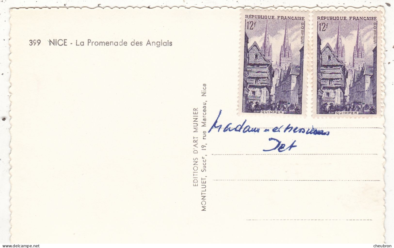 06. NICE. CPA. LOT DE 2 CARTES SIMILAIRES. LA PROMENADE DES ANGLAIS DE JOUR ET DE NUIT..ANNEES 50 - Nizza By Night