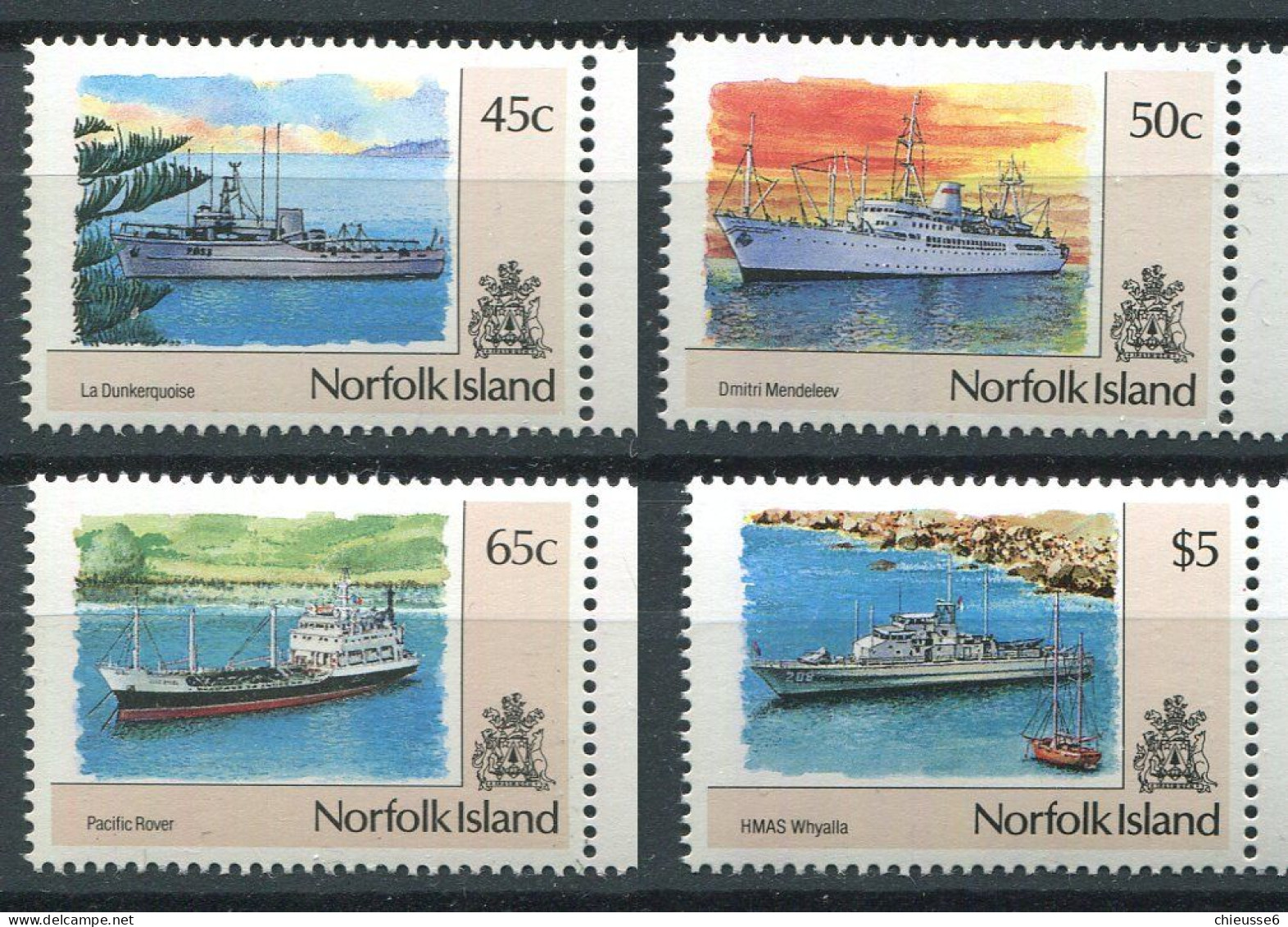 Norfolk ** N° 486 à 489 - Bateaux - Norfolk Island