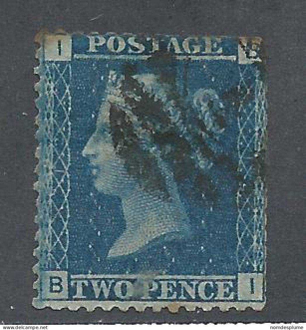 25696) GB UK Penny Blue Perforated 14 Plate 12 Watermark Large Crown White Paper - Oblitérés