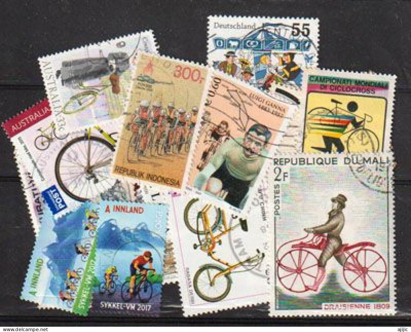 Histoire Du Vélo. Beau Lot De 20 Timbres Oblitérés, Tous Differents, 1 ère Qualité  LOT (# 2) - Mezclas (max 999 Sellos)