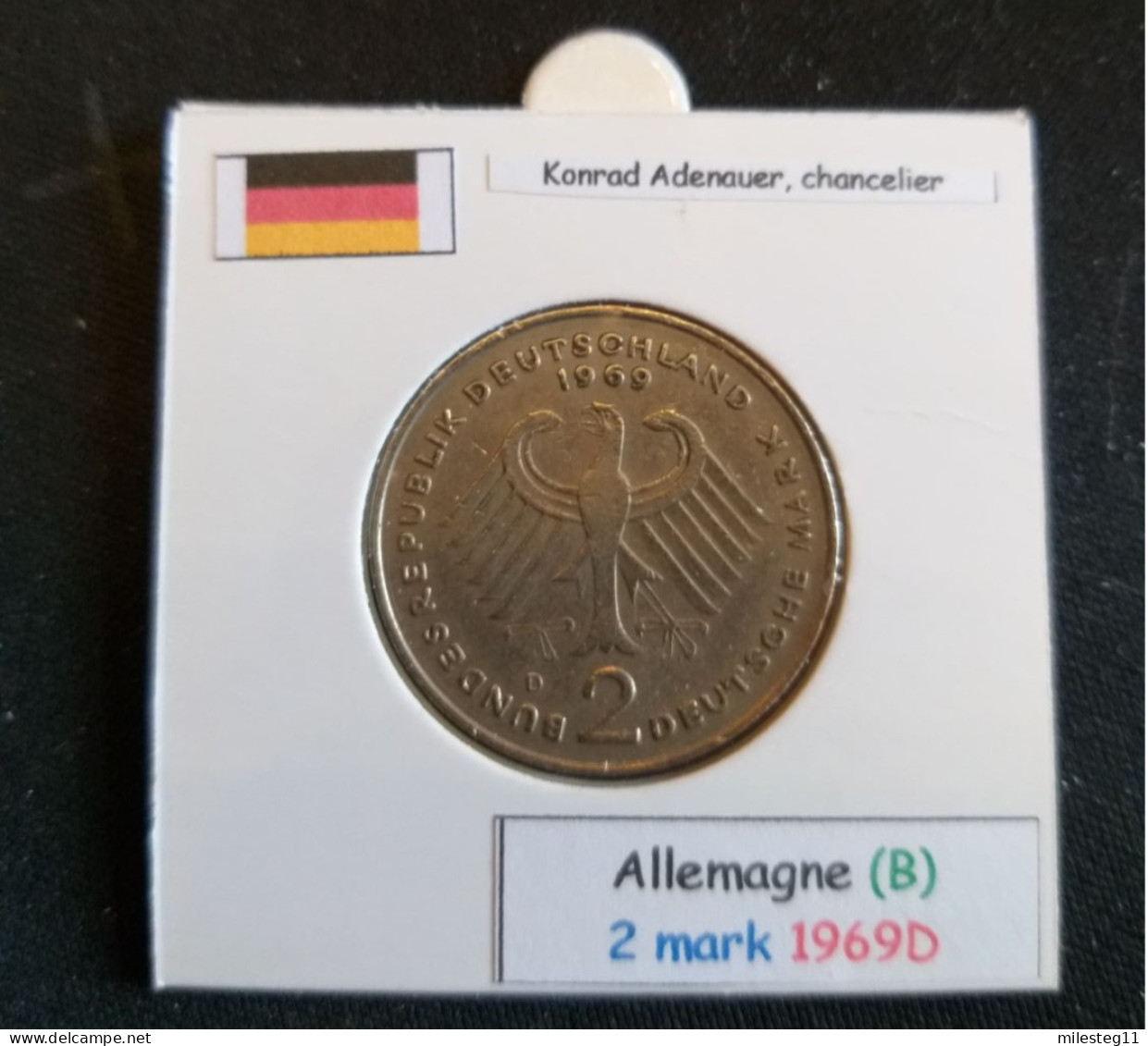 Allemagne 2 Mark 1969D Position B - 2 Marcos