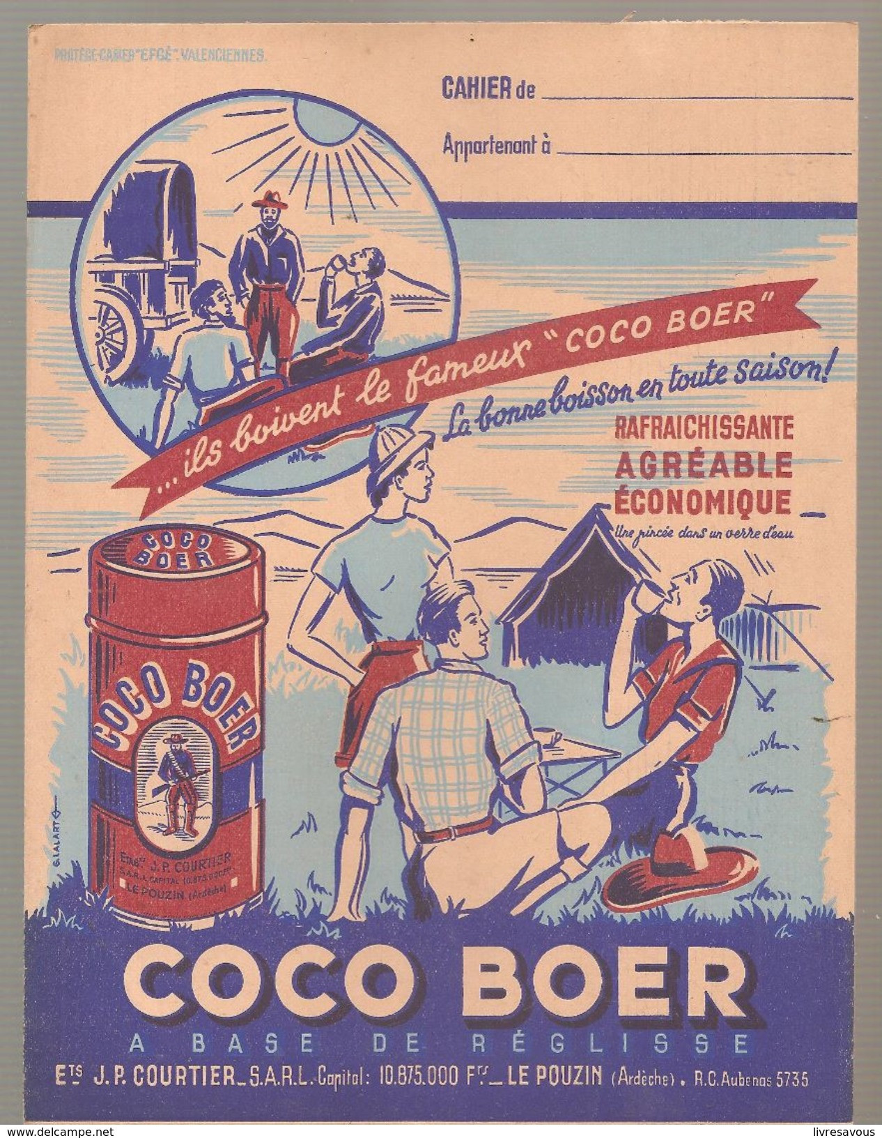 Protège Cahier COCO BOER Ils Boivent Le Fameux "Coco Boer" - Protège-cahiers