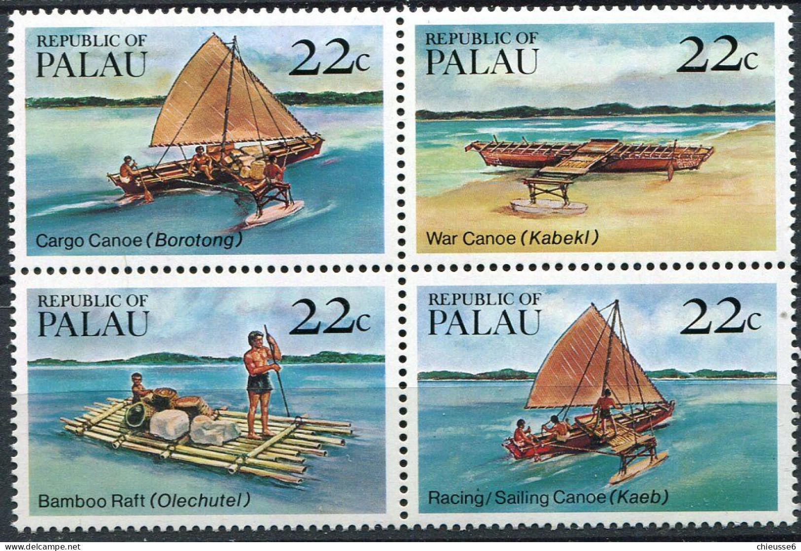 Palau ** N° 65 à 68 Formant Bloc - Bateaux - Palau