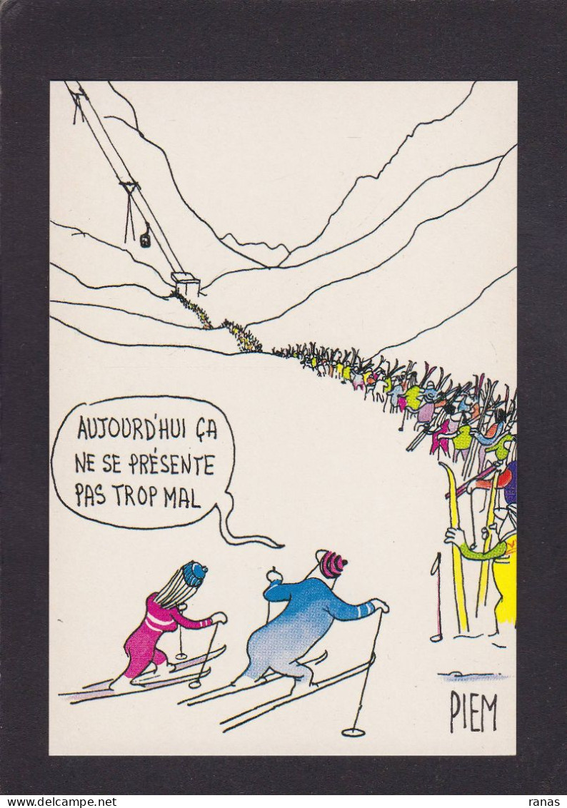 CPM PIEM Humour Sport De Neige Ski Non Circulée éditions Cherche Midi - Piem