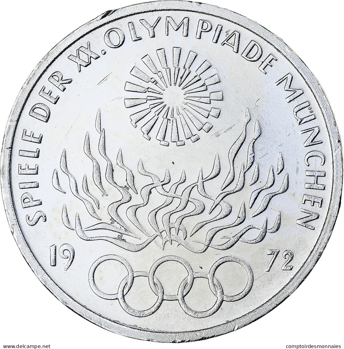République Fédérale Allemande, 10 Mark, Munich Olympics, 1972, Stuttgart, BE - Commémoratives