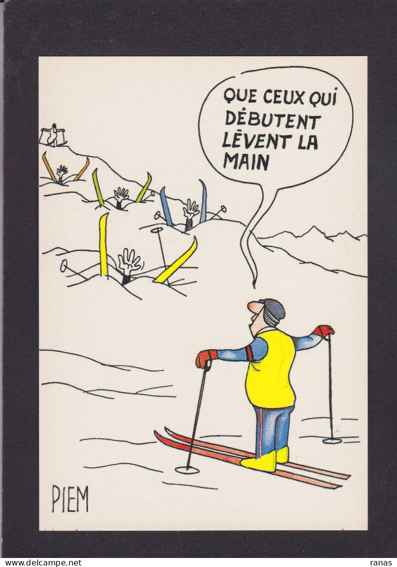 CPM PIEM Humour Sport De Neige Ski Non Circulée éditions Cherche Midi - Piem