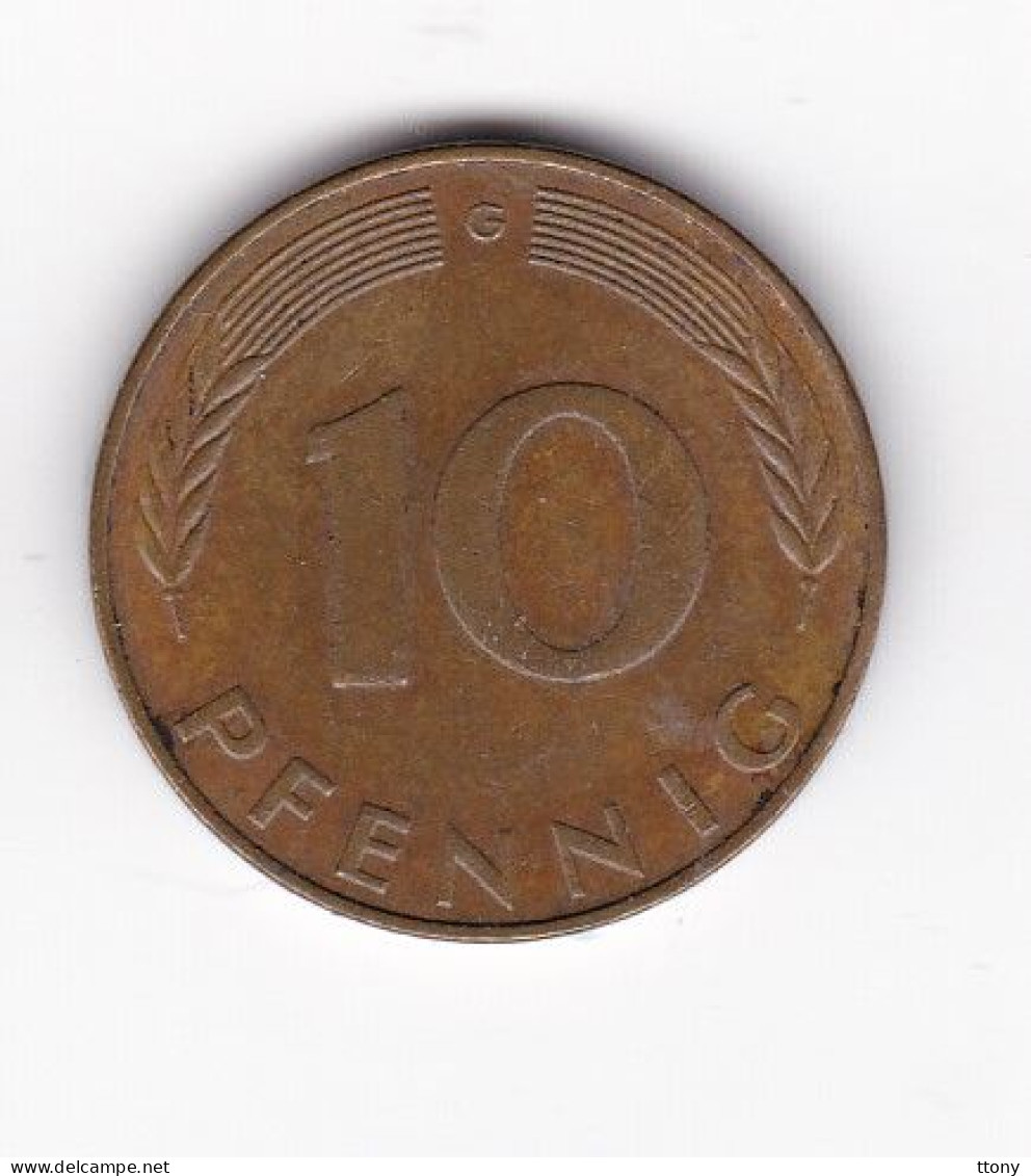 Une Pièce Monnaie  Allemagne   Deutschland   Germany  10 Pfennig  Année 1975  Frappe G  ( Plusieurs Annonces ) - 10 Pfennig