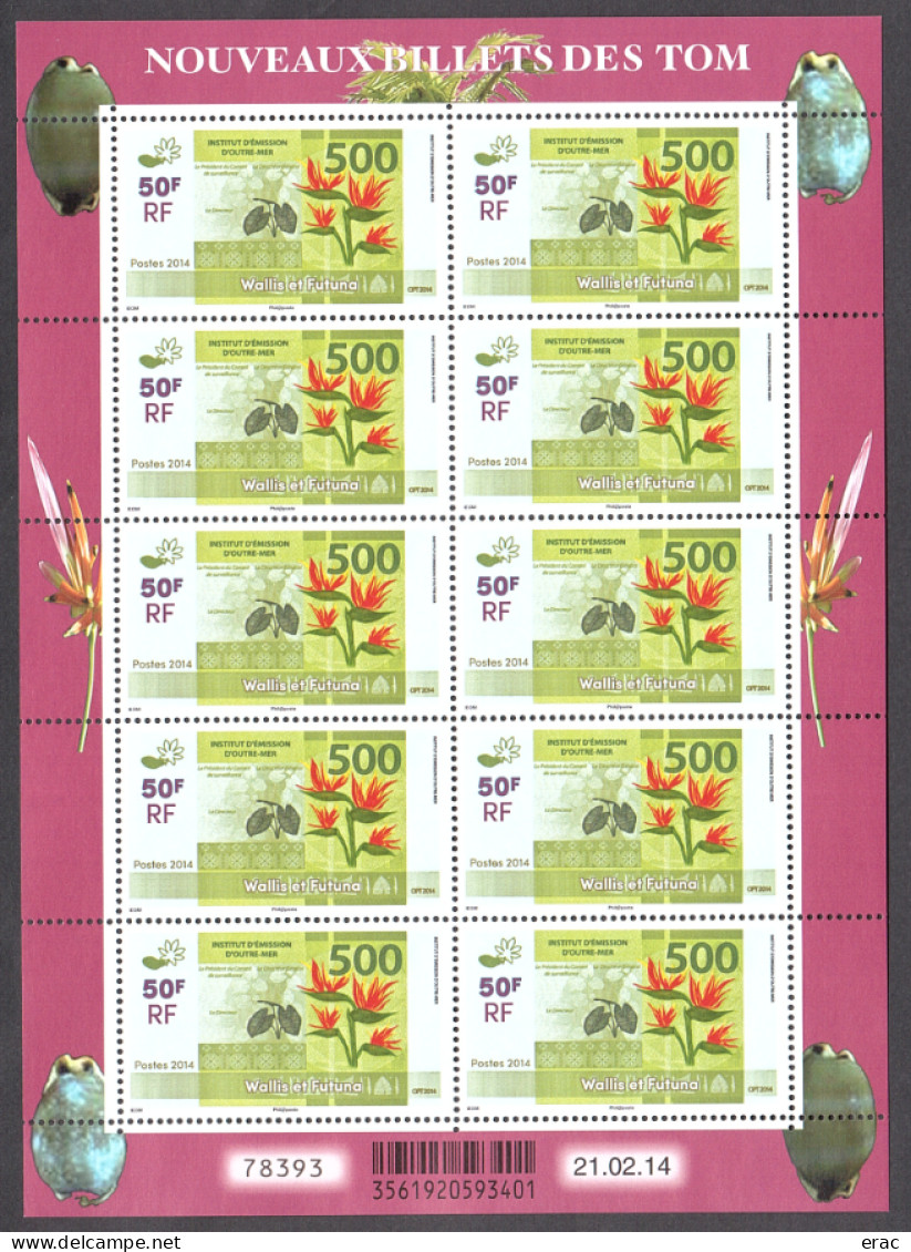 Wallis Et Futuna - 2014 - Feuille Du N° 806 - Neuf ** - Nouveaux Billets Des TOM - Nuevos