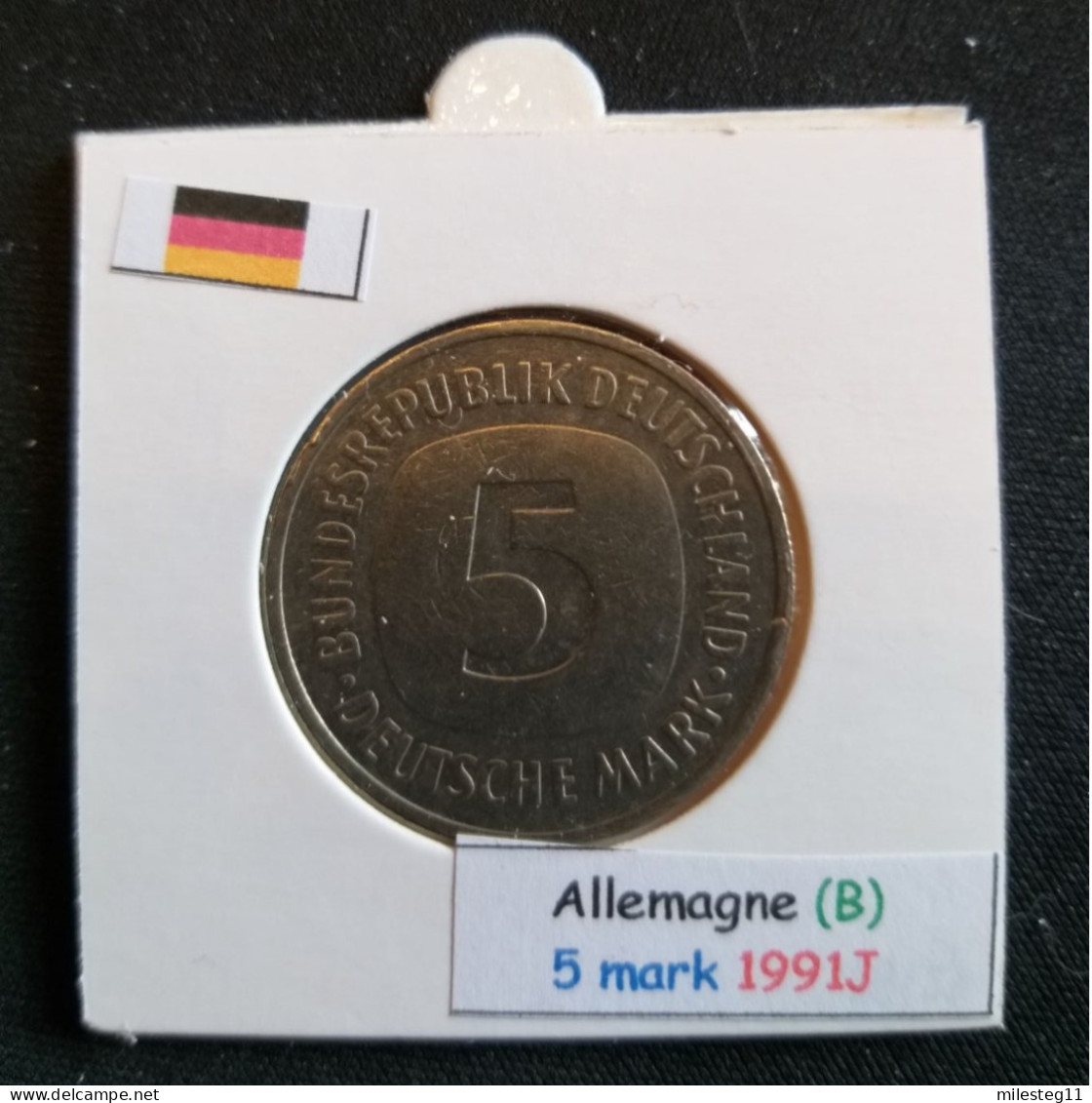 Allemagne 5 Mark 1991J Position B - 5 Mark