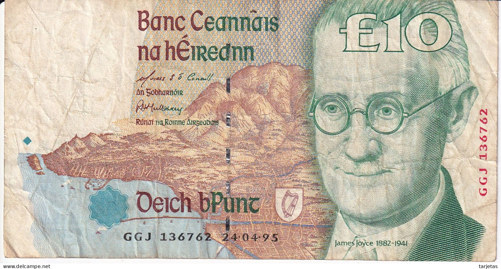 BILLETE DE IRLANDA DE 10 POUNDS DEL AÑO 1995 (BANKNOTE) - Irlande