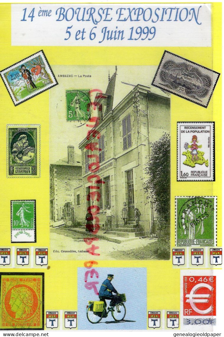 87- AMBAZAC- 14 BOURSE EXPO CARTES POSTALES-1999- LA POSTE - Ambazac