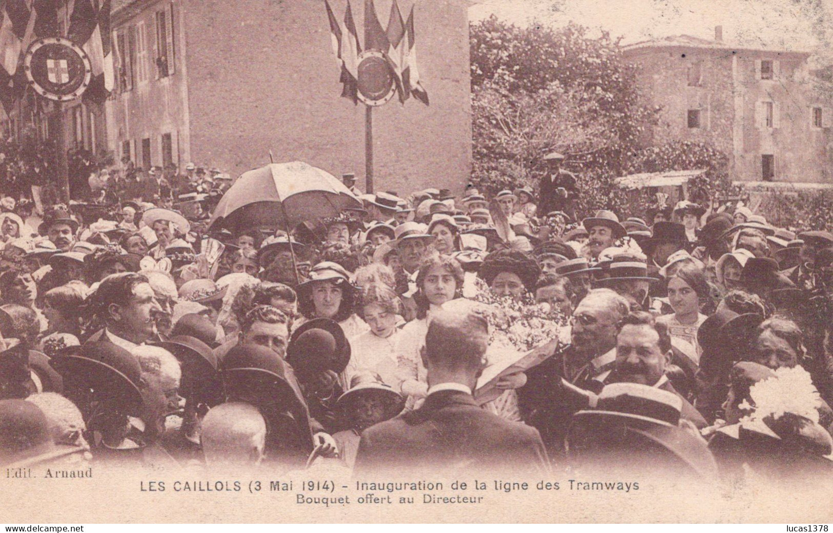 13 / MARSEILLE -- LES CAILLOLS ( 3 MAI 1914 ) INAUGURATION DE LIGNE DES TRAMWAYS / RARE ++ - Les Caillols, La Valentine