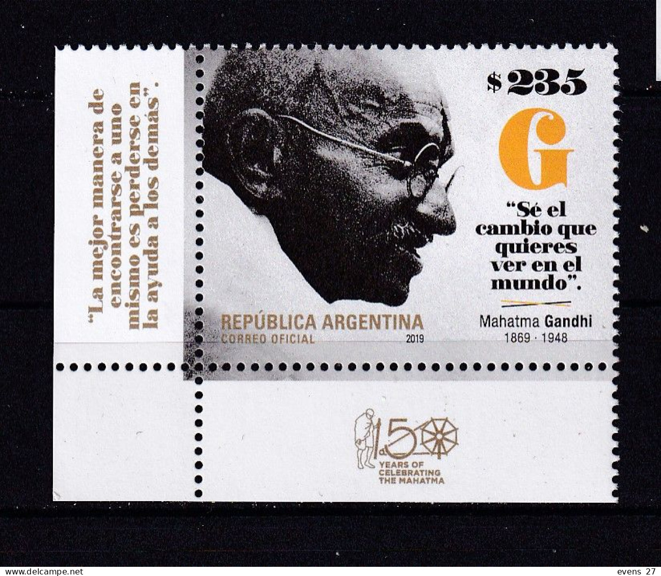 ARGENTINA-2019-GANDHI-MNH- - Unused Stamps