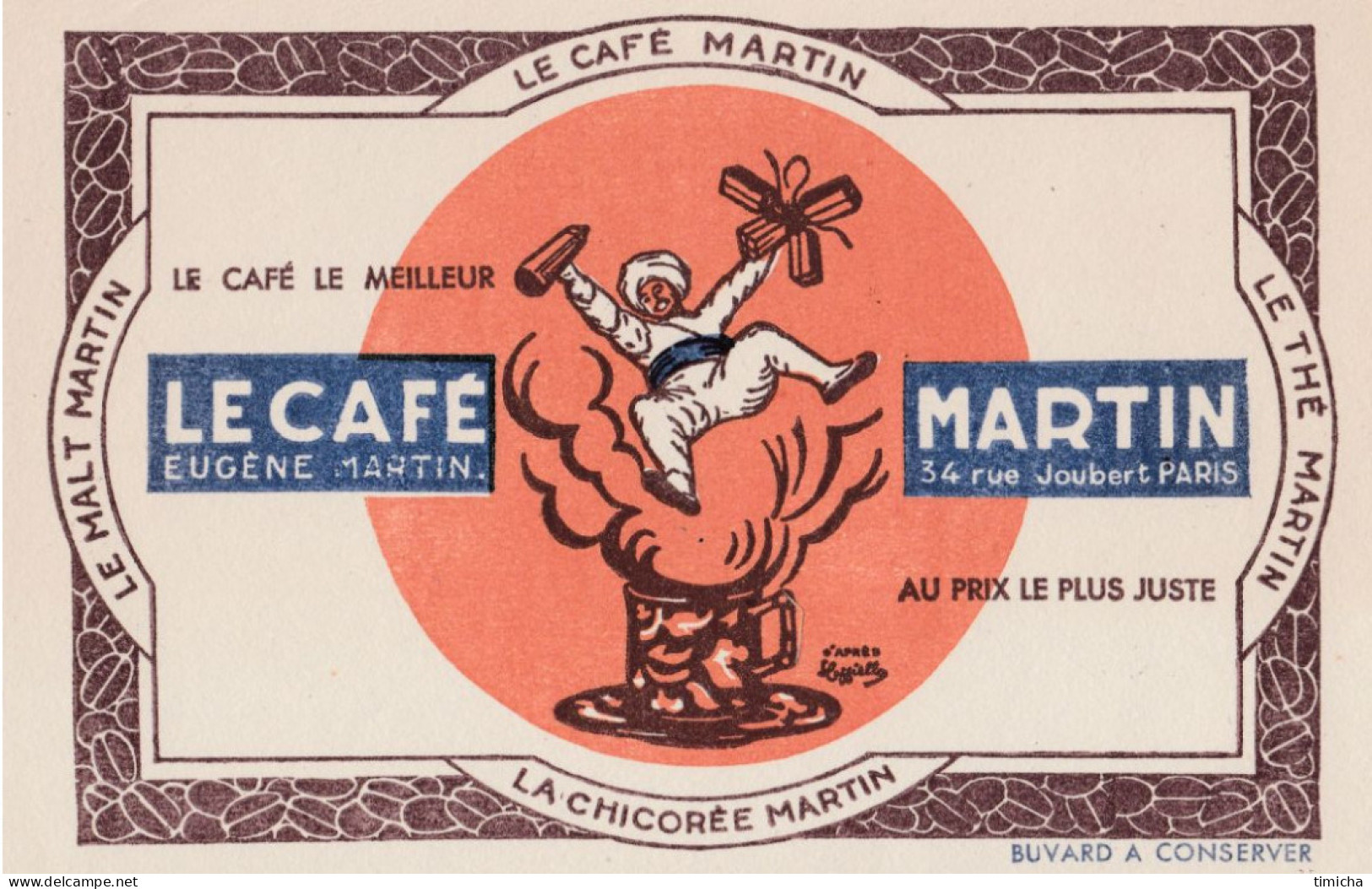 Buvard -  Le Café Martin - Produits Ménagers