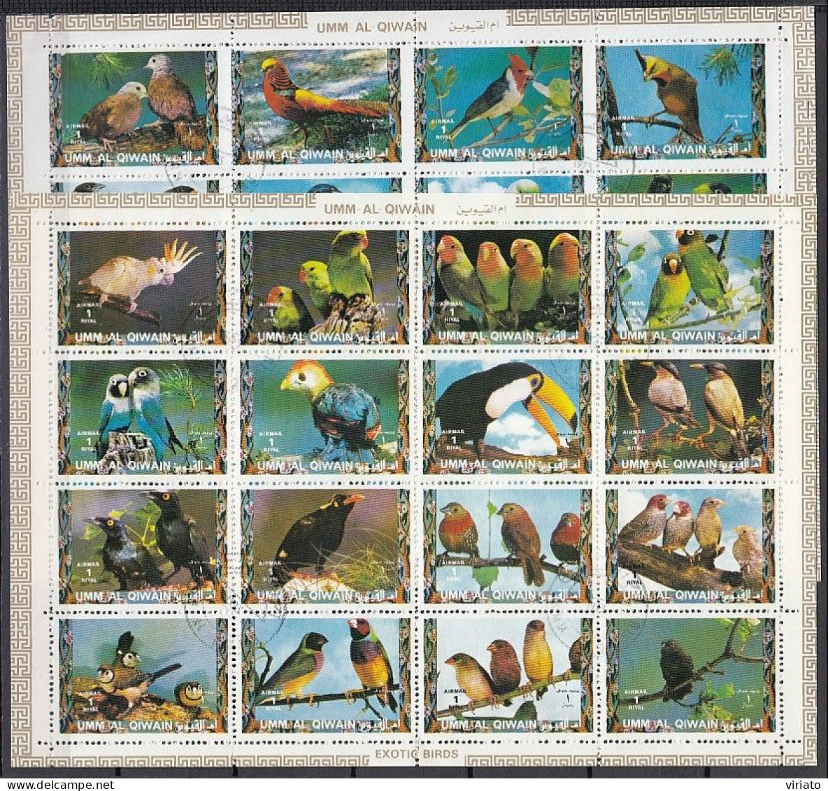 Umm Al Qiwain 1972 (Used) - Ruddy Ground Dove......Dusky Twinspot (sheets) - Collections, Lots & Séries