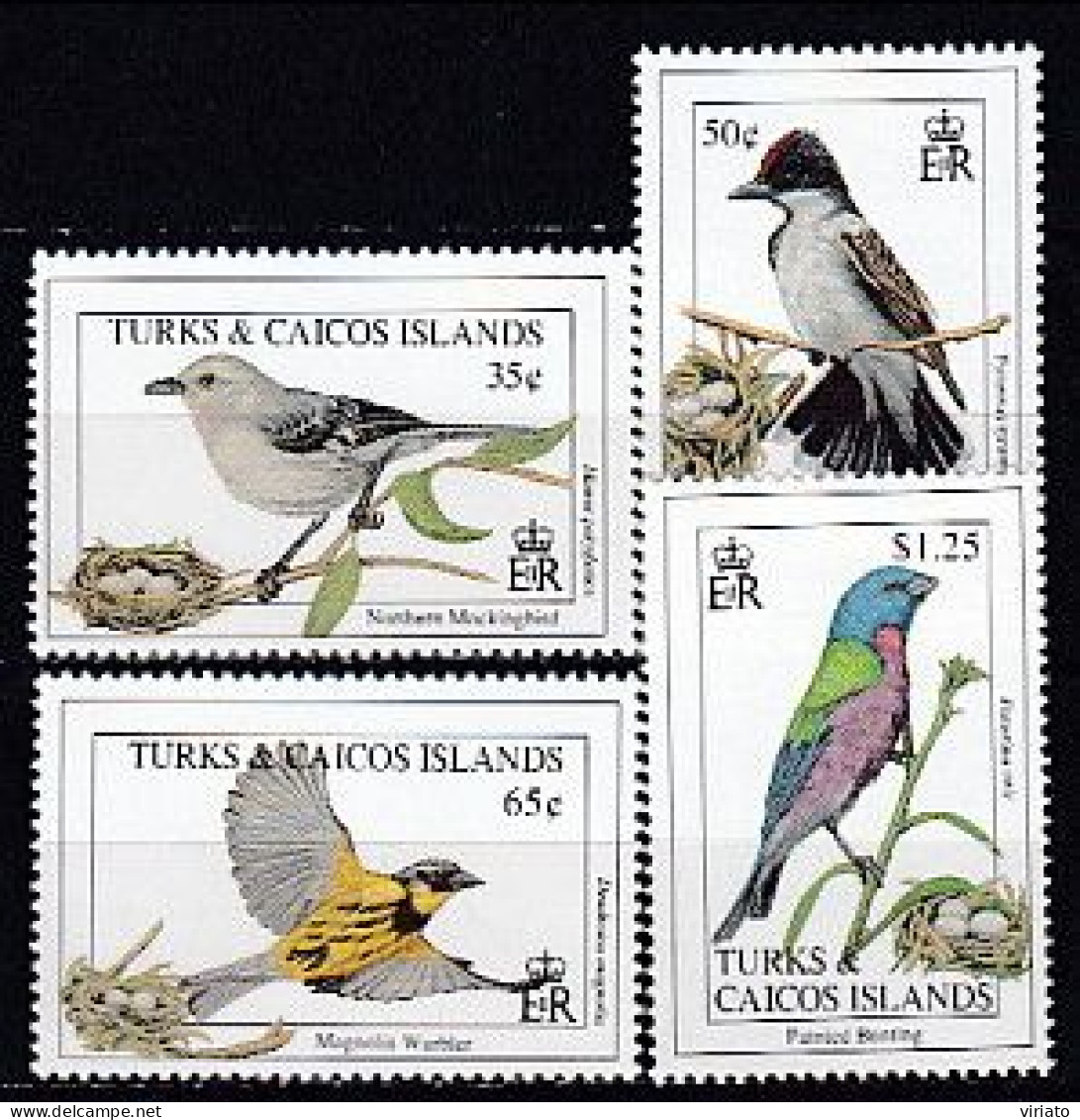 Turks & Caicos 1993 - Y(MNH) (Mi 1138-40, 1143) - Northern Mockingbird, Eastern Kingbird...Magnolia Warbler - Collections, Lots & Séries