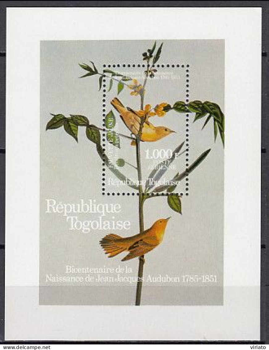 Togo 1985 (MNH) (Mi BL267) - Yellow Warbler (Setophaga Petechia) - Collections, Lots & Series