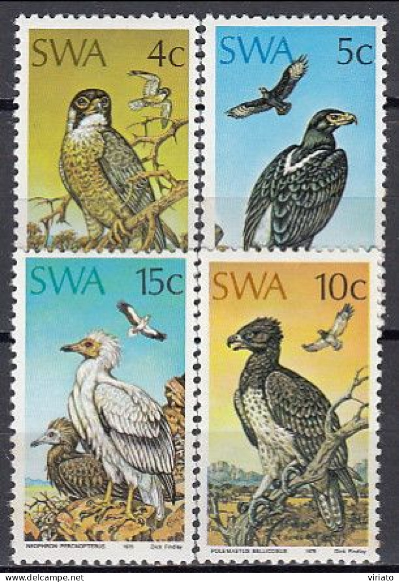 SWA 1975 (MNH) (Mi 402-405) - Peregrine Falcon, Verreaux's Eagle, Martial Eagle, Egyptian Vulture - Collections, Lots & Series