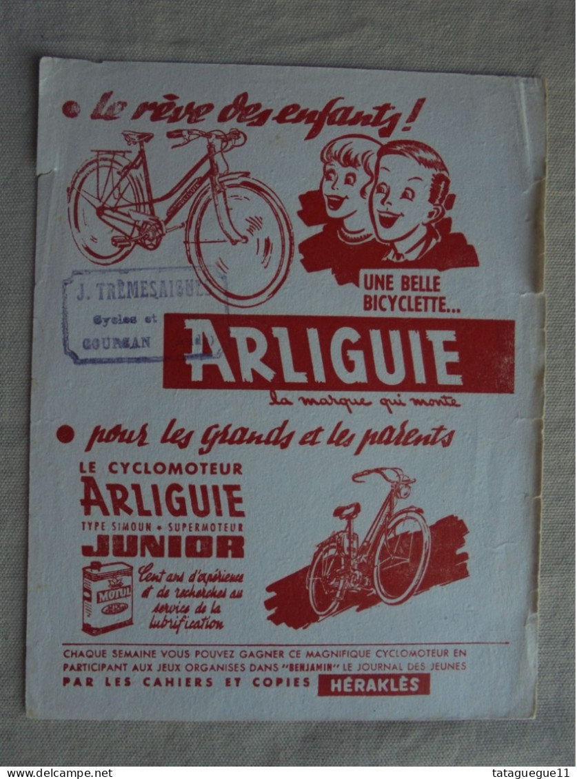 Ancien - Buvard Publicitaire Bicyclette Et Cyclomoteur "Arliguie" - Tweewielers