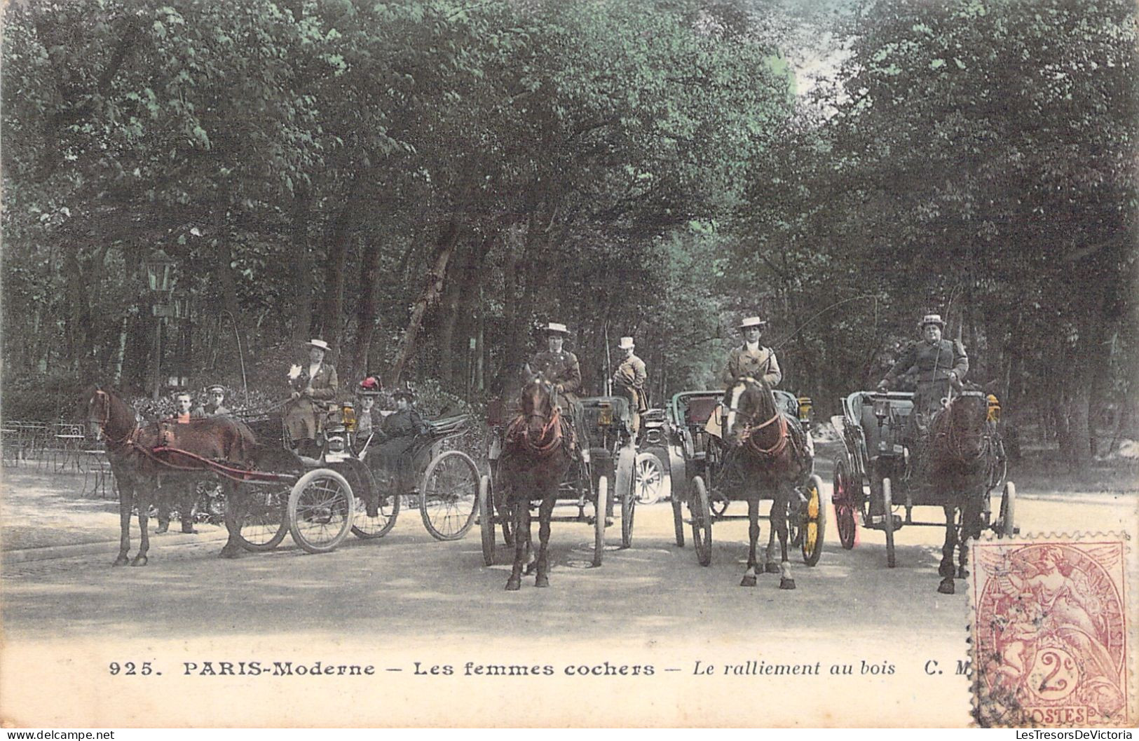 FRANCE - Paris Moderne - Les Femmes Cochers - Le Ralliement Au Bois - Colorisé - Carte Postale Ancienne - Ambachten In Parijs