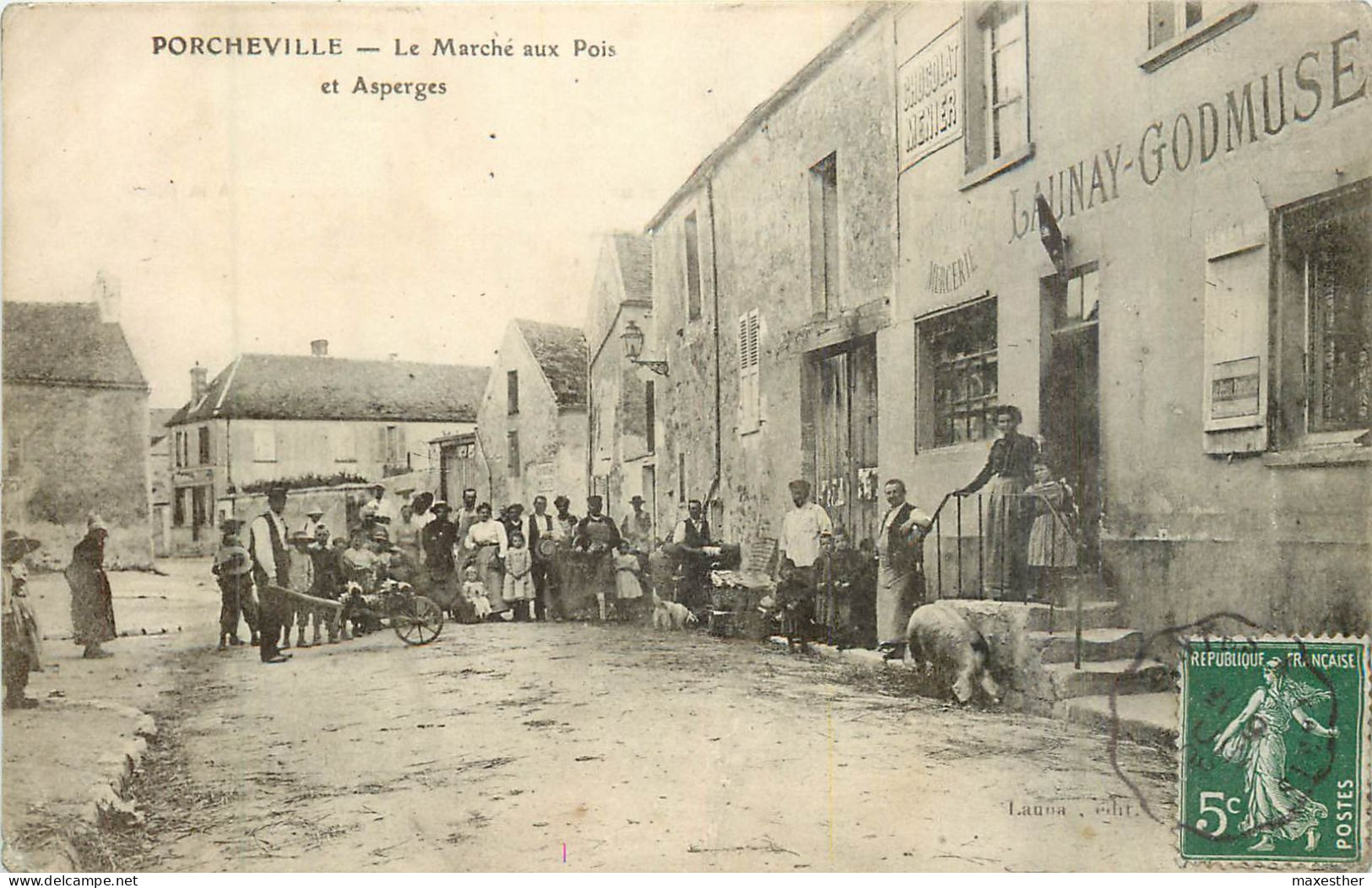 PORCHEVILLE Le Marché Aux Pois Et Asperges - Porcheville