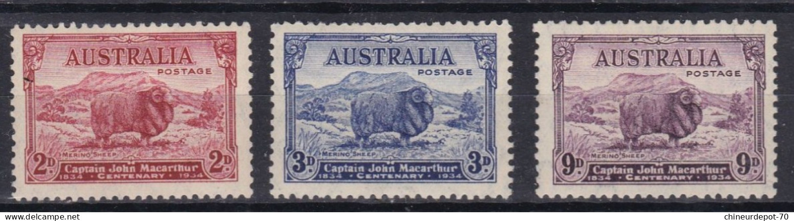 Australie Australia  Australien Capitaine John Macarthur  CENTENAIRE 1934 Neufs Avec Charnières * - Perforés