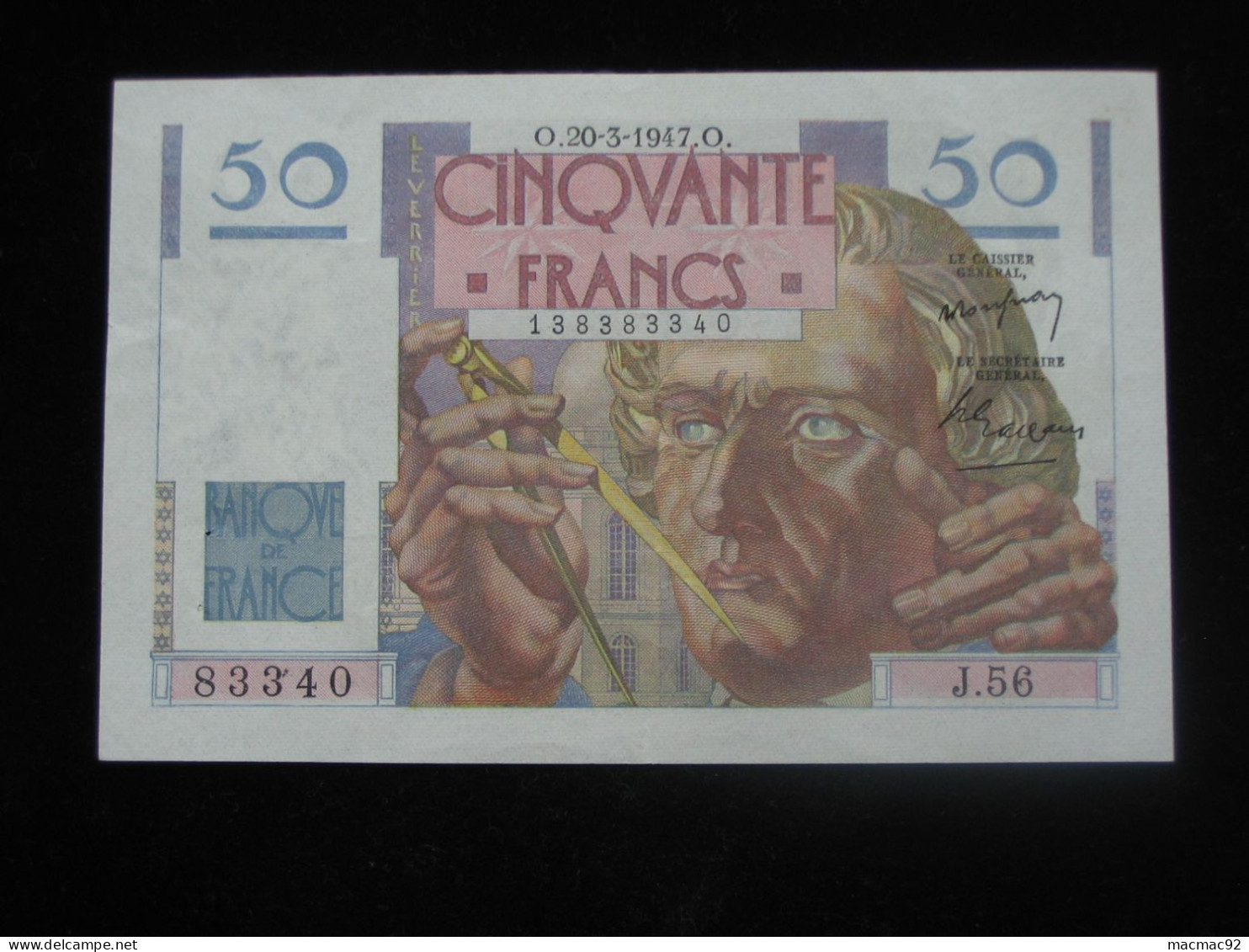 50 Cinquante Francs LE VERRIER 20-3-1947   **** EN ACHAT IMMÉDIAT  **** - 50 F 1946-1951 ''Le Verrier''