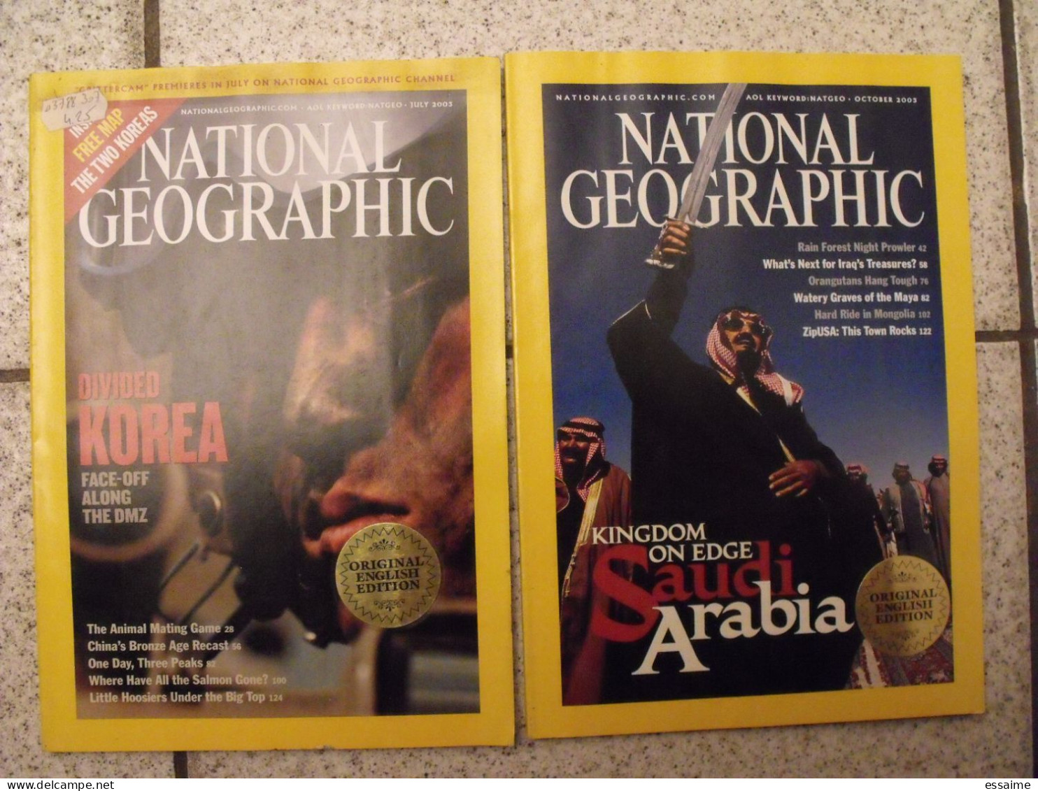 lot de 13 n° de la revue National Geographic en anglais 2002-2004. original english edition