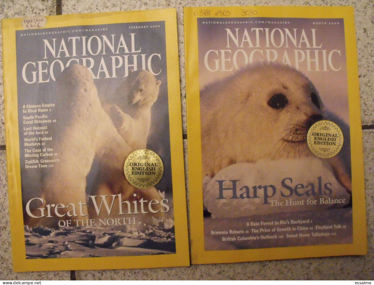 lot de 13 n° de la revue National Geographic en anglais 2002-2004. original english edition