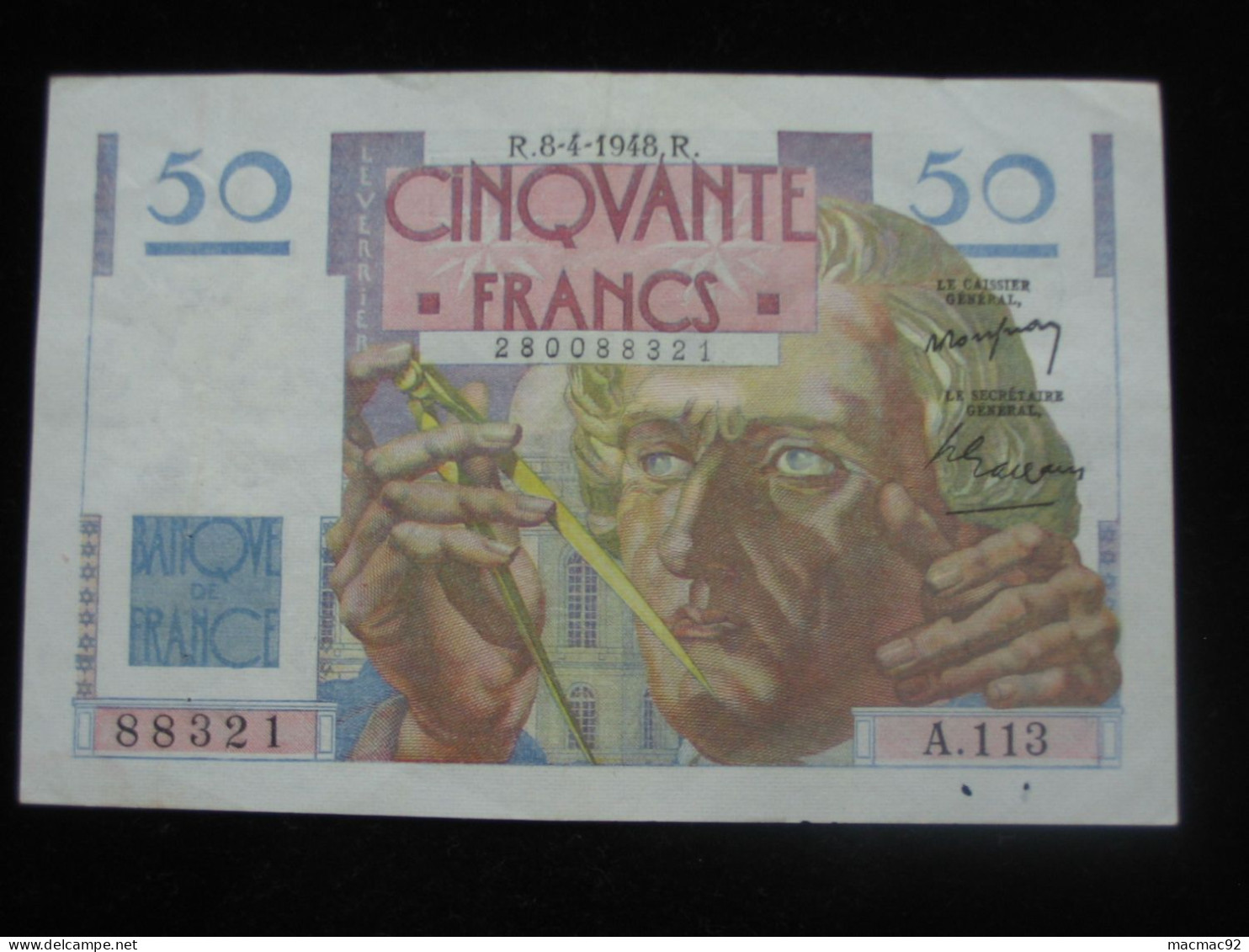 50 Cinquante Francs LE VERRIER 8-4-1948   **** EN ACHAT IMMÉDIAT  **** - 50 F 1946-1951 ''Le Verrier''