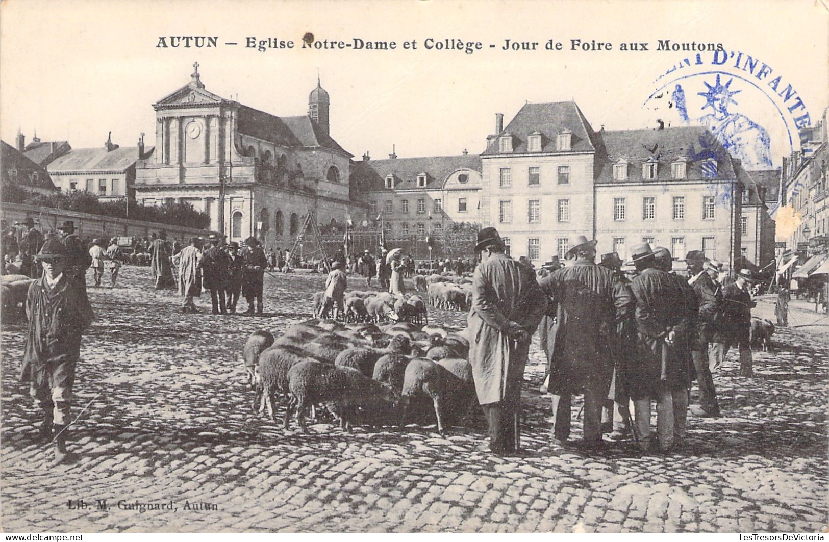 FRANCE - Autun - Eglise Notre Dame Et College - Jour De Foire Aux Moutons - Carte Postale Ancienne - Autun