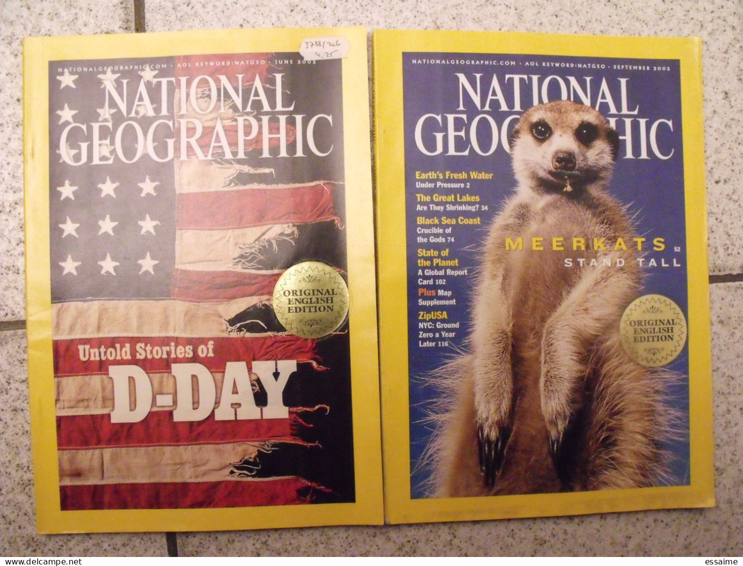 lot de 12 n° de la revue National Geographic en anglais 1985-2002. original english edition