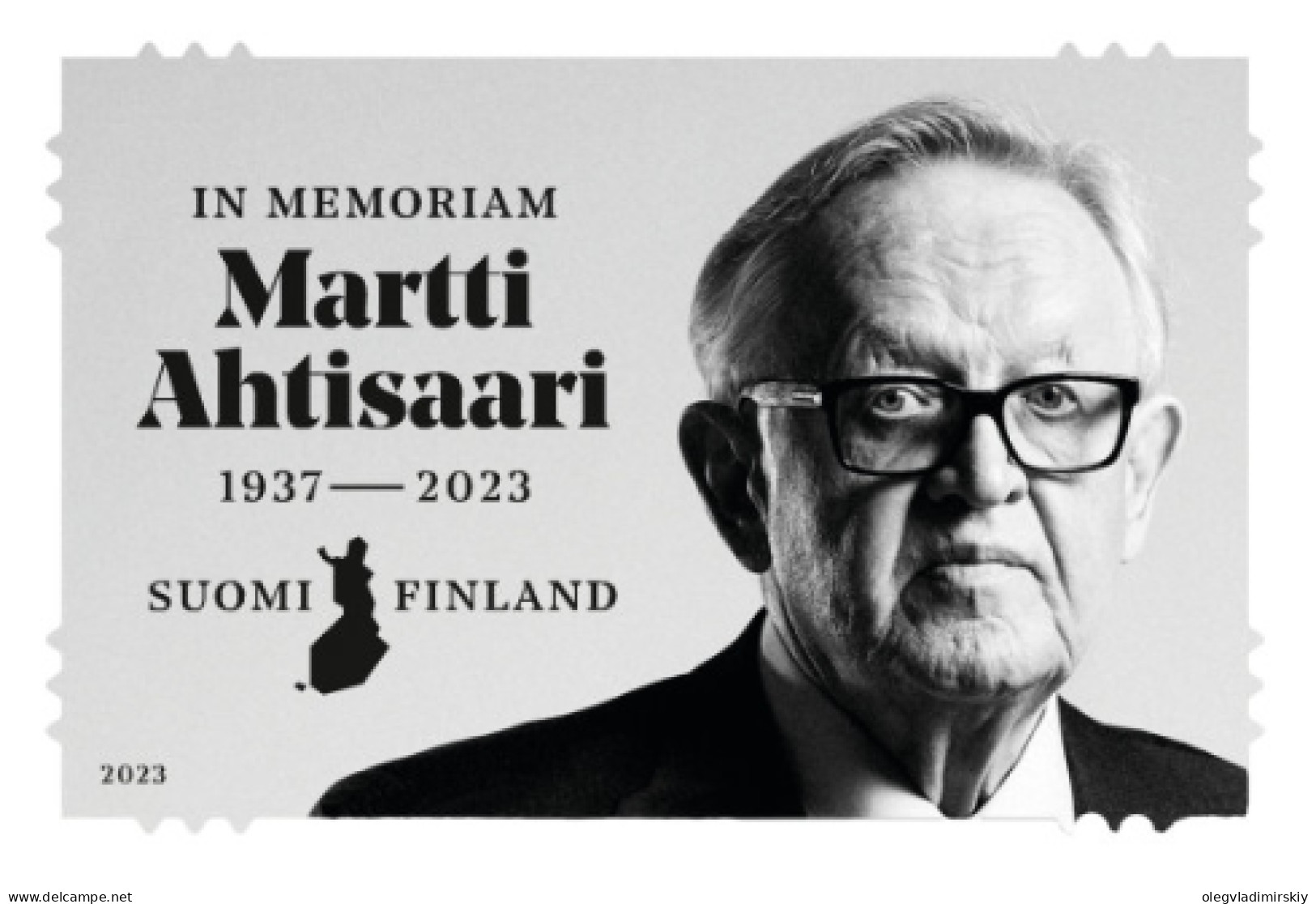 Finland Finnland Finlande 2023 Martti Ahtisaari In Memoriam President Nobel Laureate Posti Stamp MNH - Ungebraucht