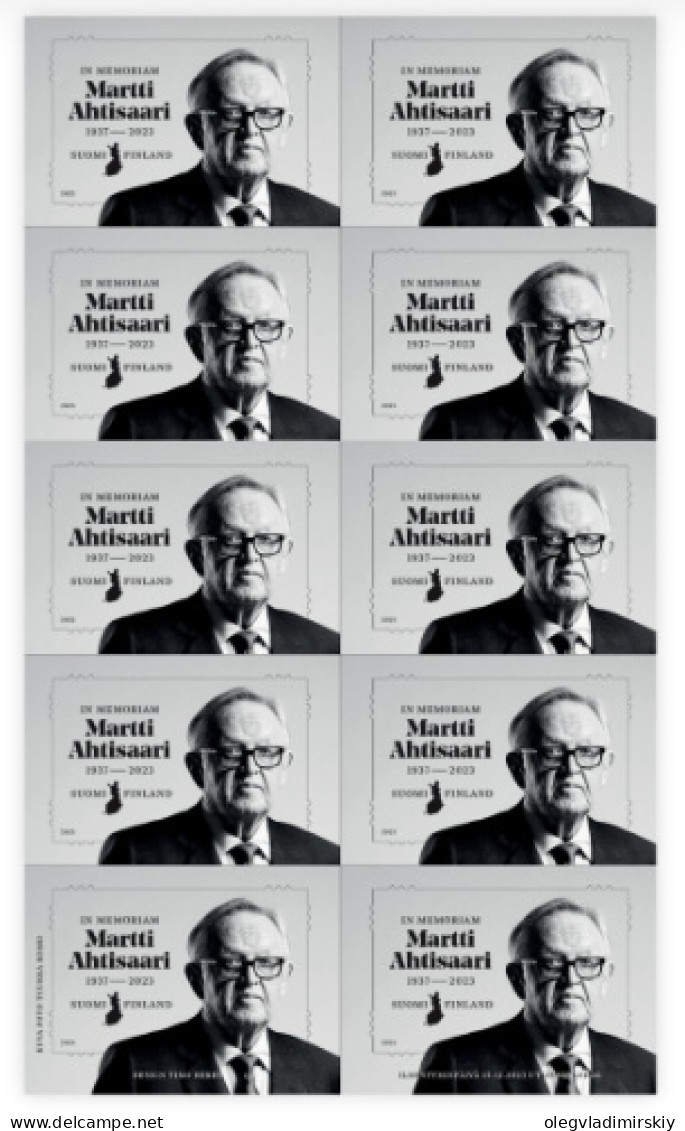 Finland Finnland Finlande 2023 Martti Ahtisaari In Memoriam President Nobel Laureate Posti Sheetlet MNH - Blocs-feuillets