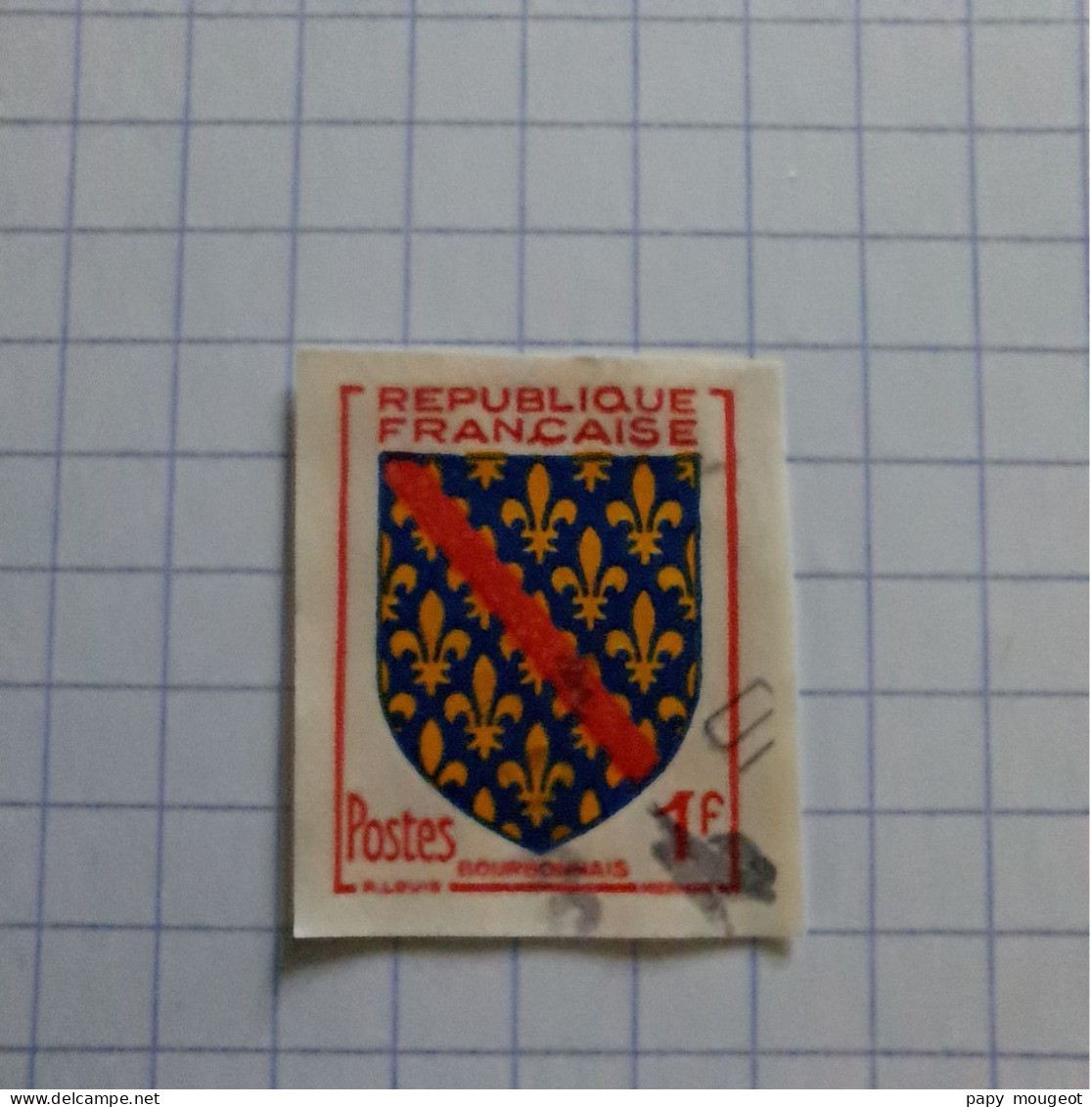 N°1002 1 Fr. Bourbonnais Non Dentelé Oblitéré - 1941-66 Coat Of Arms And Heraldry