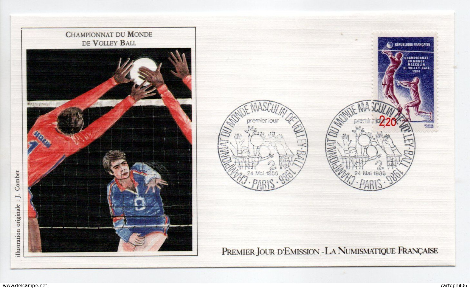 - FDC CHAMPIONNAT DU MONDE DE VOLLEY-BALL - PARIS 24.5.1986 - - Volleyball