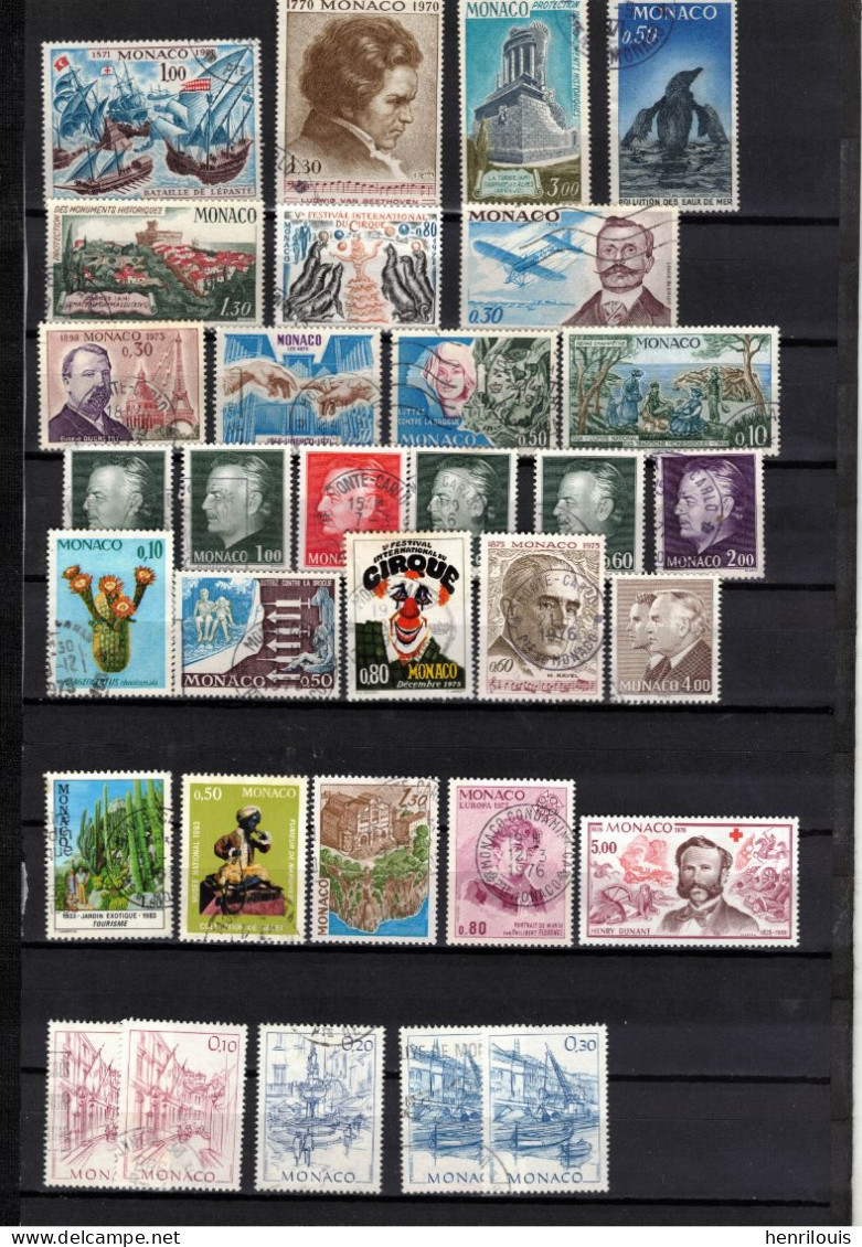 MONACO  Timbres Oblitérés Des Annés 1970-1980  (  Ref 038)   Lot - Voir 2 Scans - Gebraucht