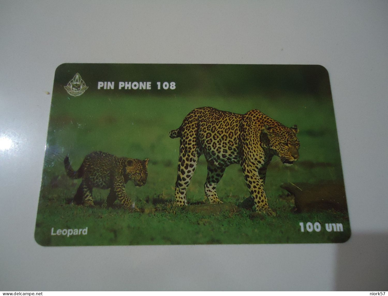 THAILAND USED  CARDS PIN 108 ANIMALS  LEOPARD - Oerwoud
