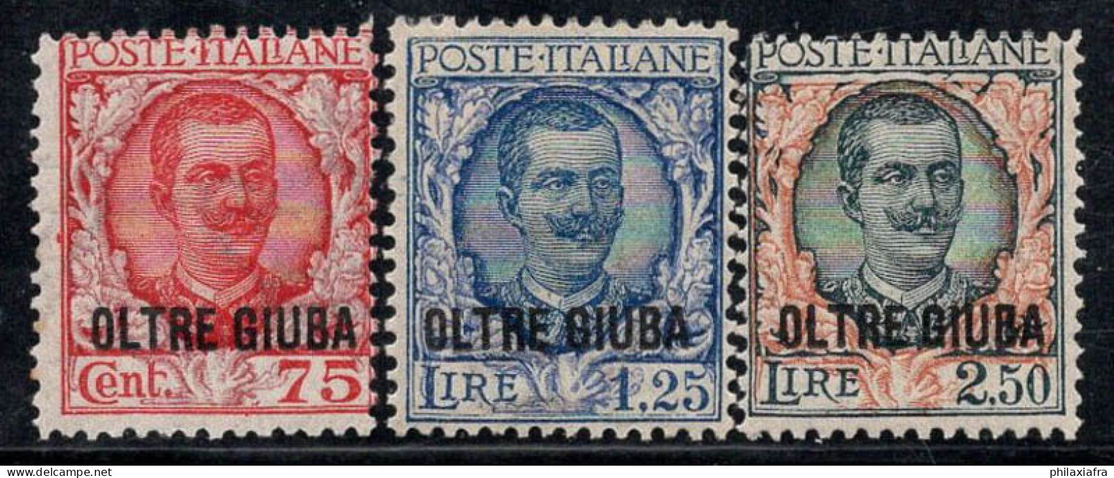 Au-delà De Juba 1926 Sass. 42-44 Neuf * MH 80% 75 C., 1,25 Lire, 2,50 Lires - Oltre Giuba