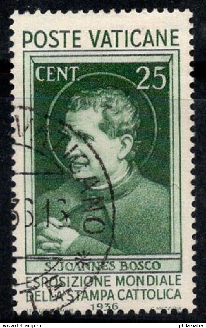 Vatican 1936 Sass. 49 Oblitéré 100% Presse Catholique, 25 C - Used Stamps