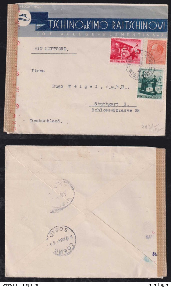 Bulgaria 1944 Censor Airmail Cover SOFIA X STUTTGART Germany - Cartas & Documentos