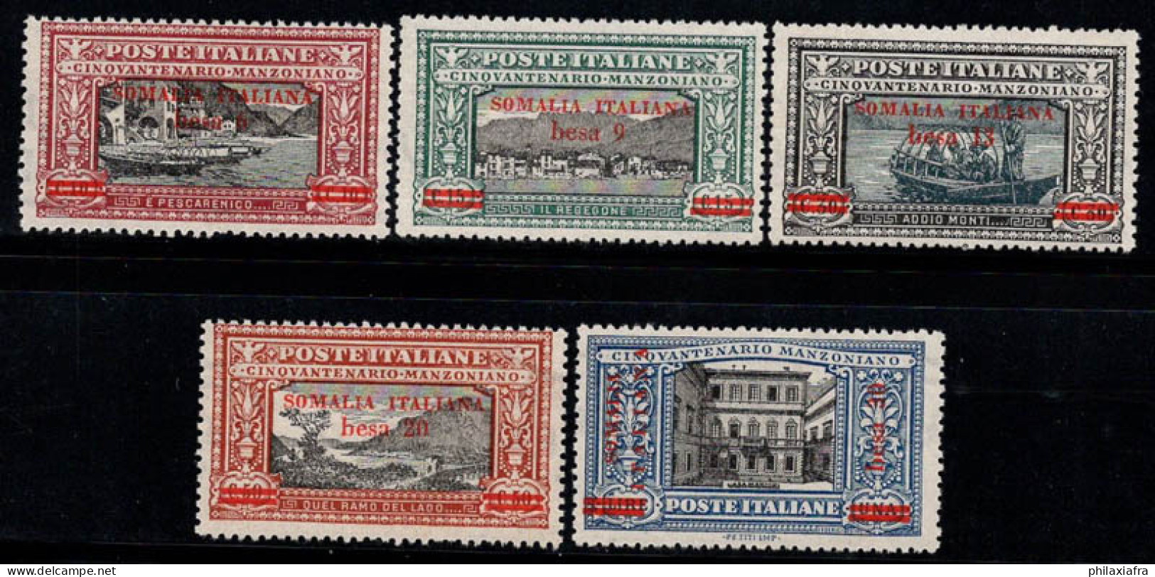 Somalie 1924 Sass. 55-59 Neuf * MH 100% Manzoni - Somalie