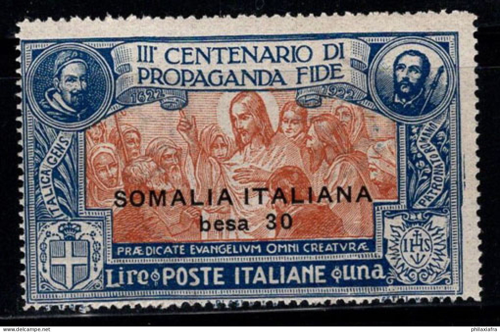 Somalie 1923 Sass. 48 Neuf * MH 100% Propaganda Fide, 30 B Sur 1 L. - Somalië