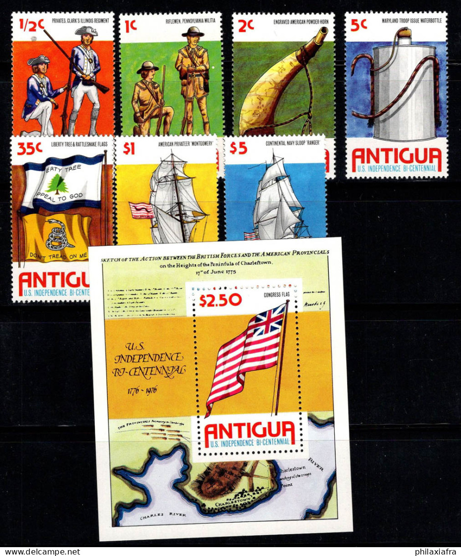 Antigua 1976 Mi. 417-423 Neuf ** 100% Indépendance Des États-Unis - 1960-1981 Autonomie Interne
